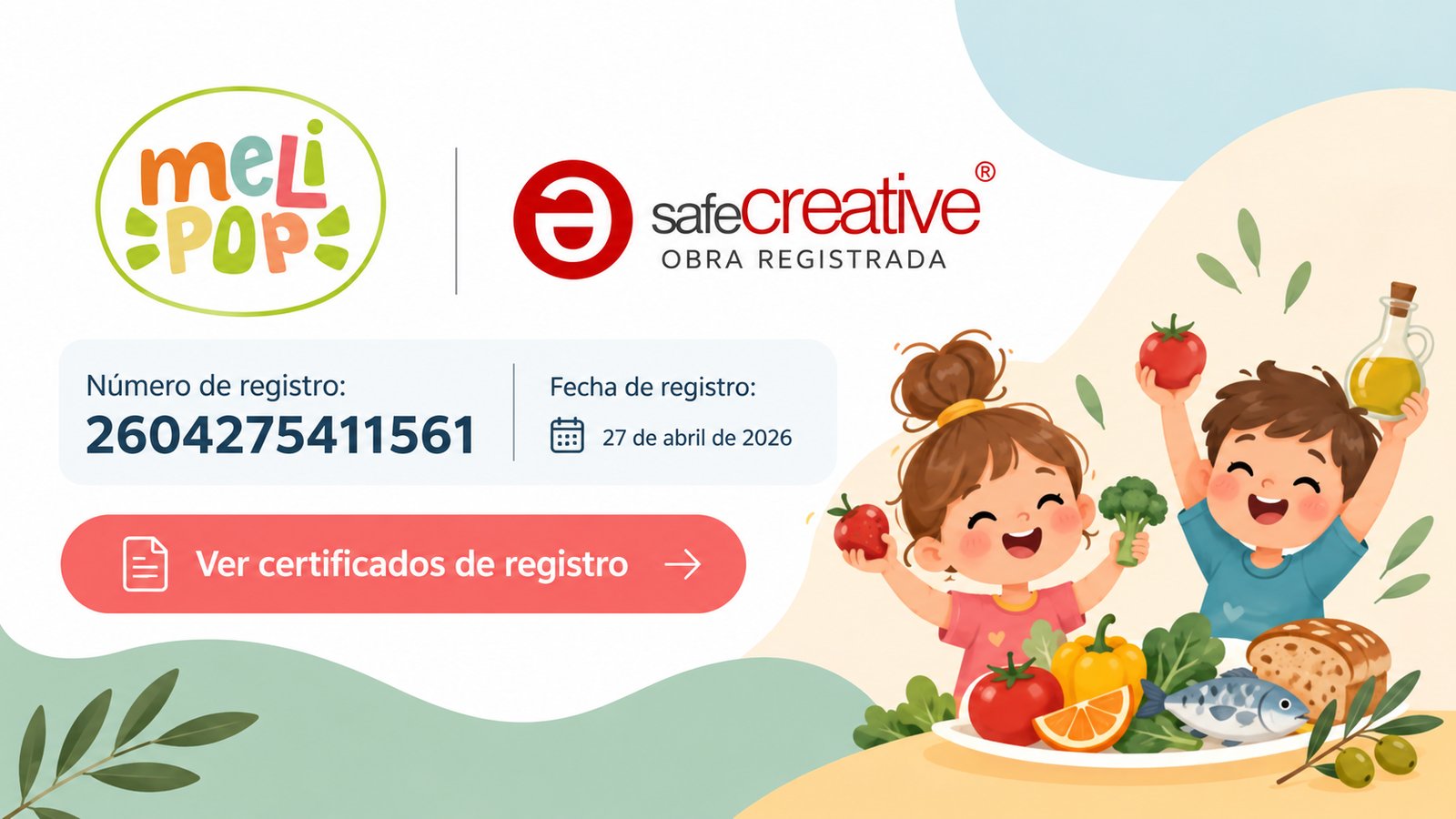 MELI-POP: obra registrada en Safe Creative, número 2604275411561